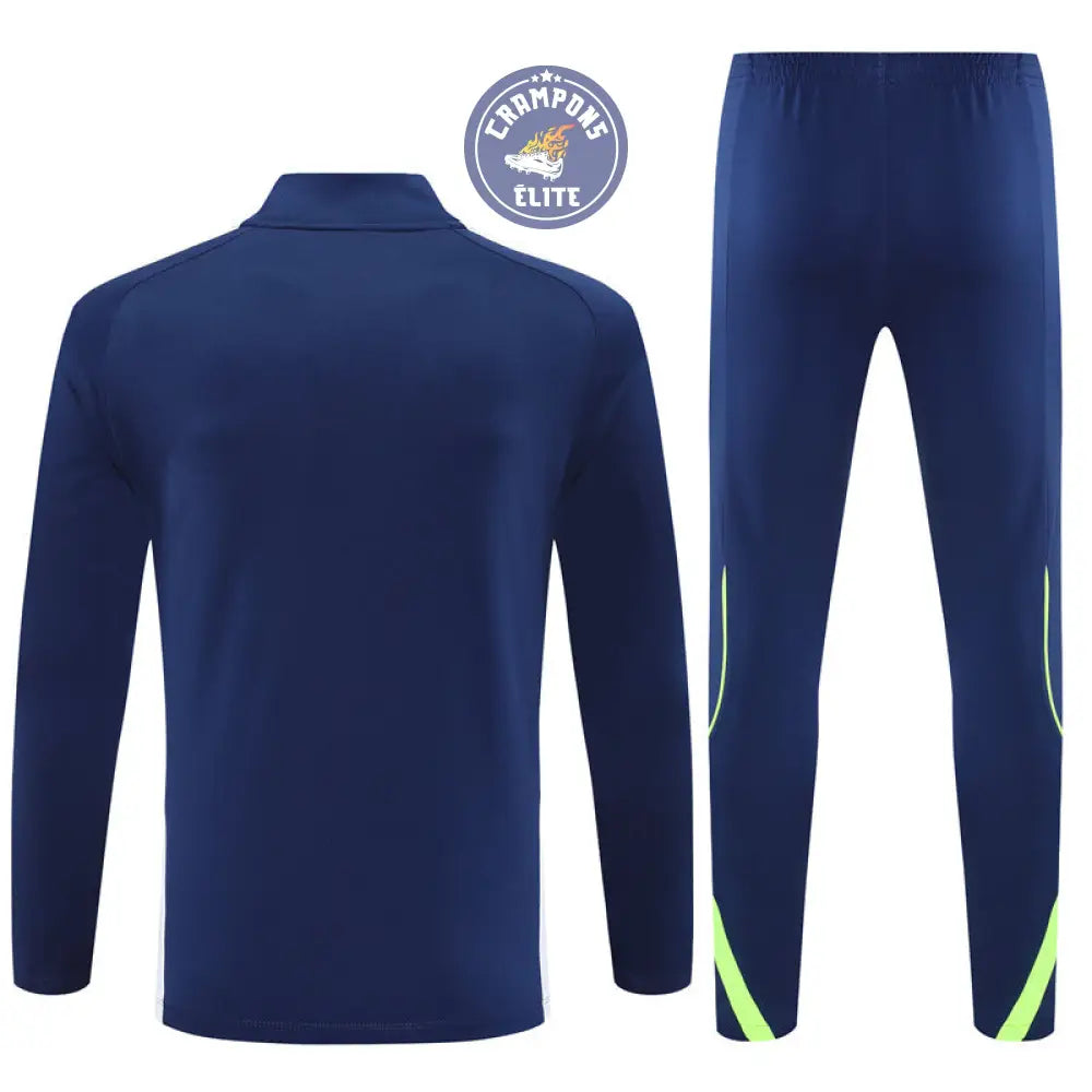 Survêtement d’entraînement demi-zip - Real Madrid 2025/2026 - Bleu Marine/Blanc/Jaune Fluo