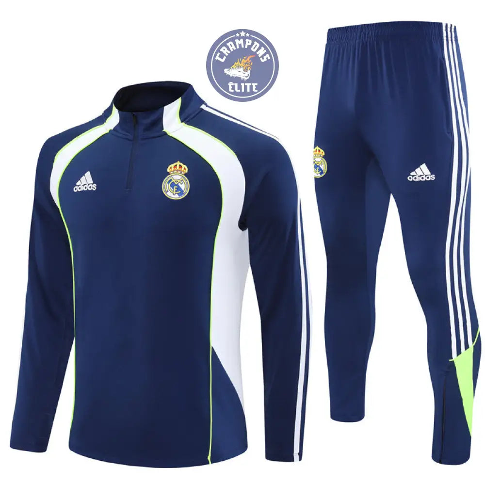 Image of Survêtement d’entraînement demi-zip - Real Madrid 2025/2026 - Bleu Marine/Blanc/Jaune Fluo