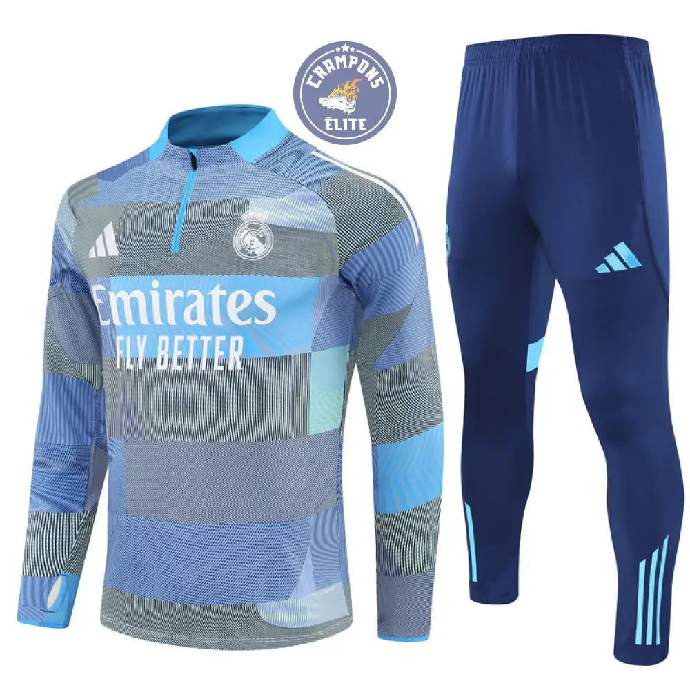 Survêtement d’entraînement demi-zip - Real Madrid 2025/2026 - Gris/Bleu/Bleu Marine