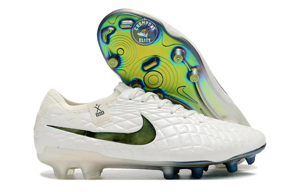 Tiempo Legend 10 Elite FG Pearl - Blanc Cassé/Turquoise