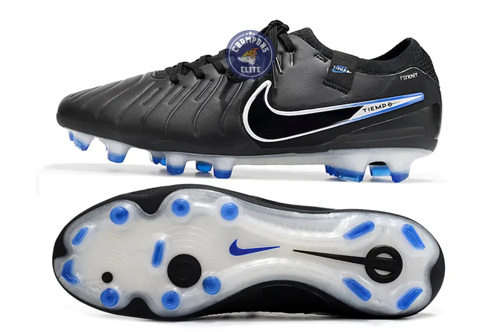 Image of Tiempo Legend 10 Elite FG Shadow - Noir/Chrome/Bleu