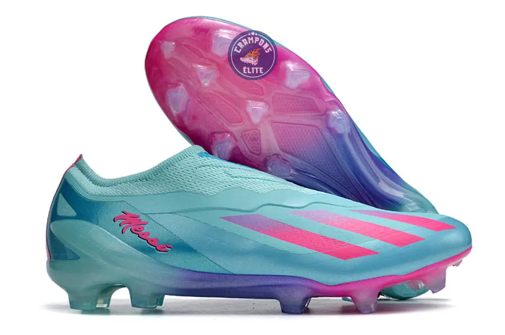 X Crazyfast Elite Laceless FG Bienvenido a Miami - Flash Aqua/Lucid Pink/Lucid Cyan ÉDITION LIMITÉE