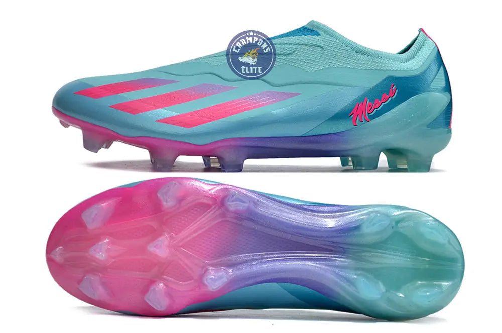 Image of X Crazyfast Elite Laceless FG Bienvenido a Miami - Flash Aqua/Lucid Pink/Lucid Cyan ÉDITION LIMITÉE