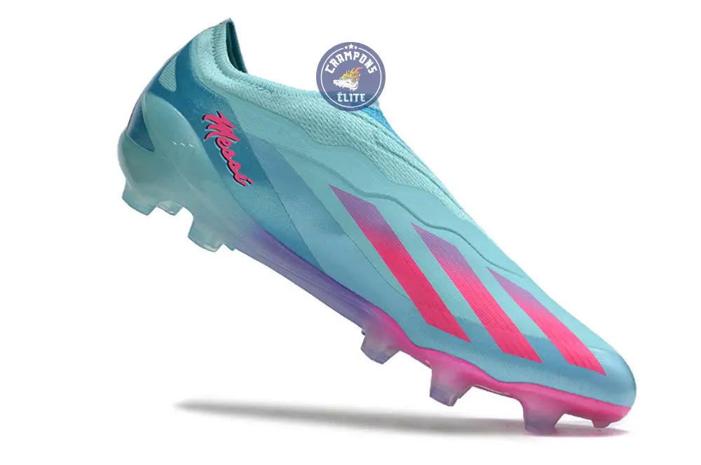 X Crazyfast Elite Laceless FG Bienvenido a Miami - Flash Aqua/Lucid Pink/Lucid Cyan ÉDITION LIMITÉE