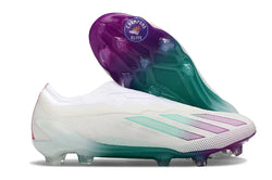 Image of X Crazyfast Elite Laceless FG Blanc/Violet/Vert