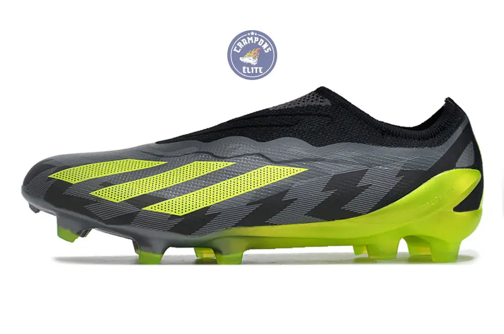 X Crazyfast Elite Laceless FG Crazycharged - Noir/Jaune/Gris ÉDITION LIMITÉE