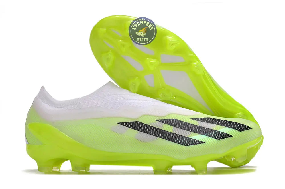 Image of X Crazyfast Elite Laceless FG Crazyrush - Blanc/Noir/Lucid Lemon