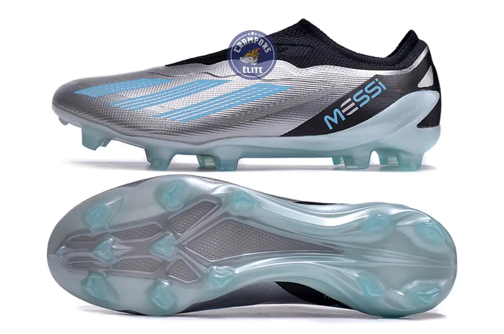 Image of X Crazyfast Elite Laceless FG x Messi Infinito - Argenté/Bliss Blue/Noir