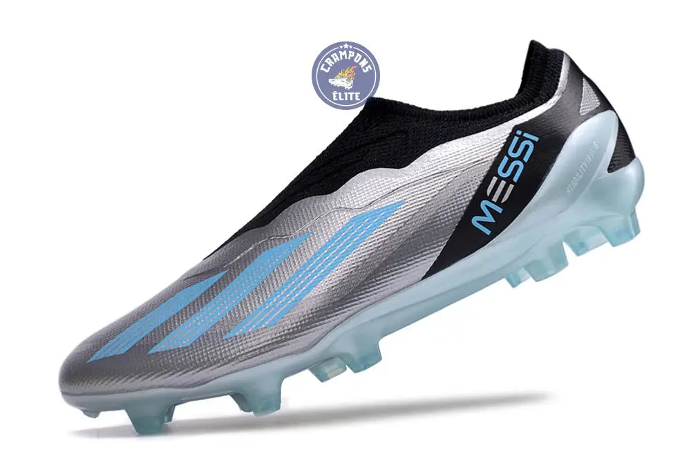 Image of X Crazyfast Elite Laceless FG x Messi Infinito - Argenté/Bliss Blue/Noir