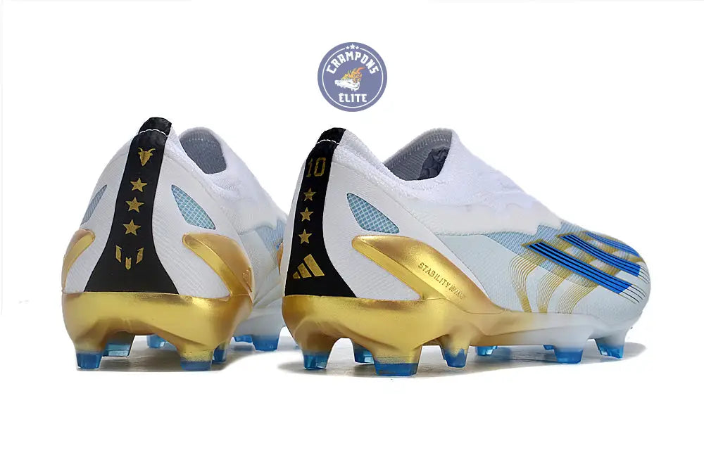 X Crazyfast Elite Laceless FG x Messi ’Las Estrellas’ - Blanc/Bleu/Or