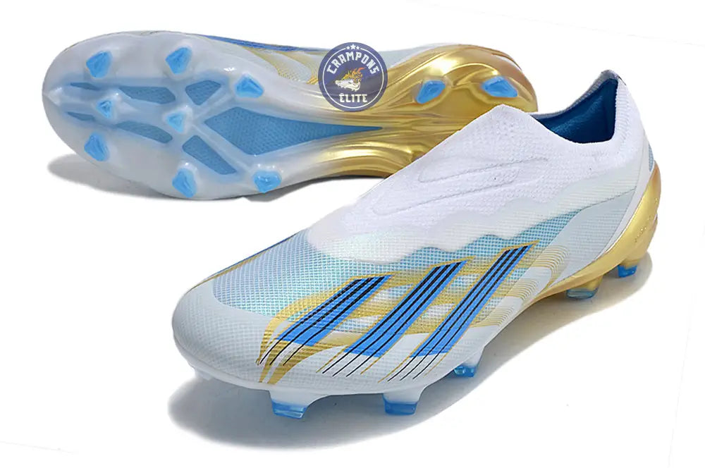 Image of X Crazyfast Elite Laceless FG x Messi ’Las Estrellas’ - Blanc/Bleu/Or
