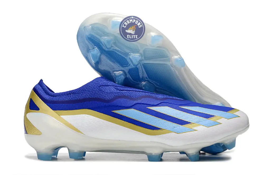 Image of X Crazyfast Elite Laceless FG x Messi Spark Gen10s - Bleu/Blue Burst/Blanc