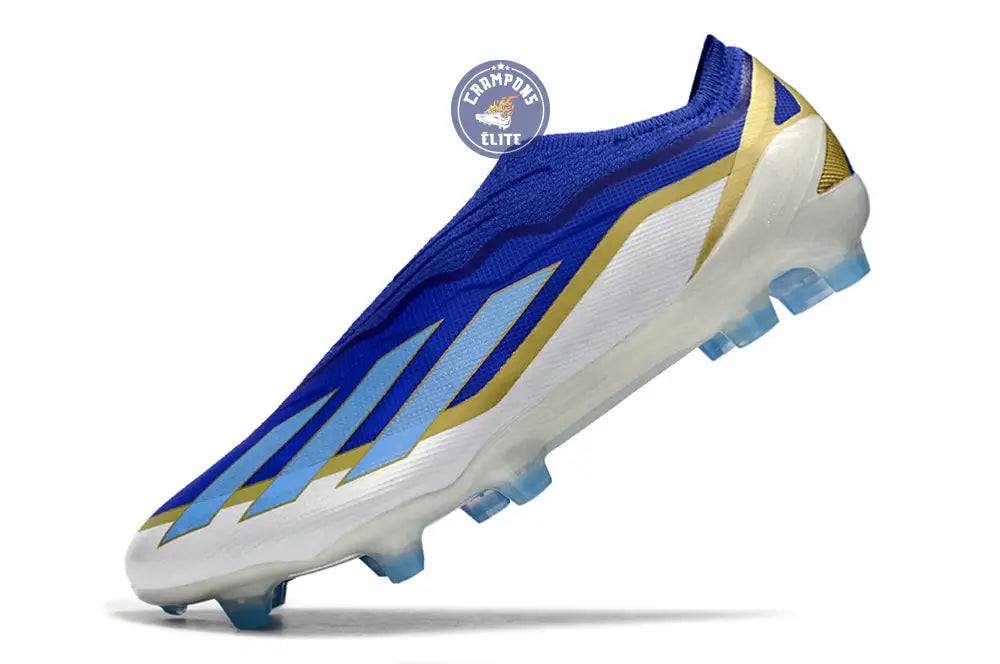 Image of X Crazyfast Elite Laceless FG x Messi Spark Gen10s - Bleu/Blue Burst/Blanc