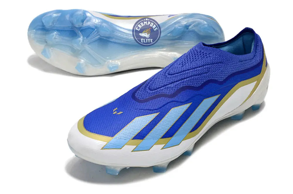 Image of X Crazyfast Elite Laceless FG x Messi Spark Gen10s - Bleu/Blue Burst/Blanc