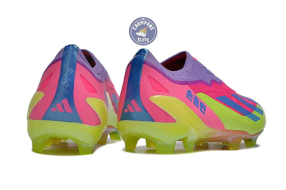 X Crazyfast Elite Laceless FG x SON - ’South Korea Nightlife’ Rose/Jaune/Violet