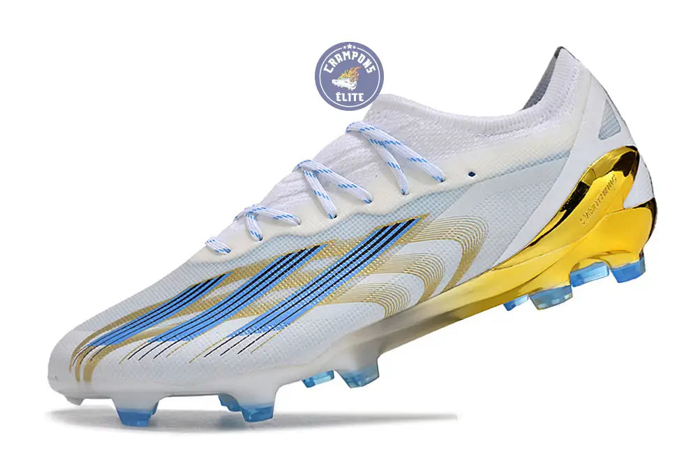 Image of X Crazyfast Messi.1 FG Las Estrellas - Blanc/Bleu/Doré ÉDITION LIMITÉE