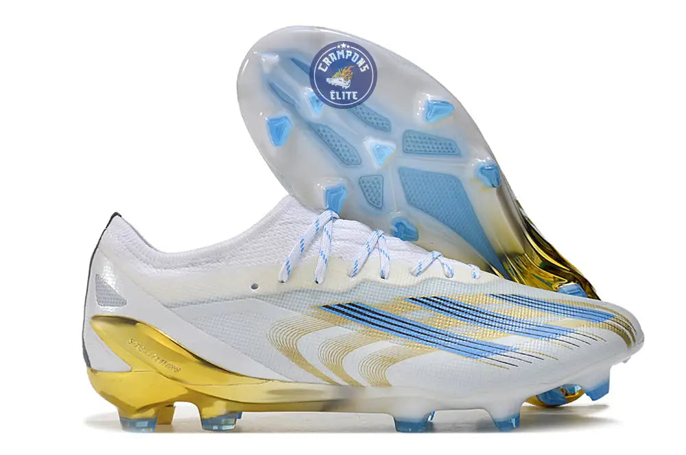X Crazyfast Messi.1 FG Las Estrellas - Blanc/Bleu/Doré ÉDITION LIMITÉE